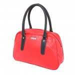 Beau Design Stylish  Red Color Imported PU Leather Casual Handbag With Double Handle For Women's/Ladies/Girls